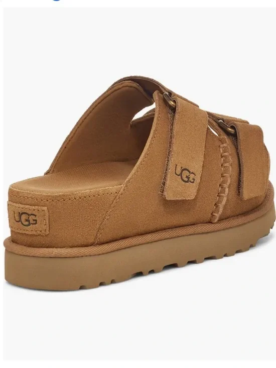 UGG Women's Tan Suede Double-Strap Slide Sandals - Picture 5 of 7